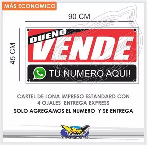 Cartel Lona Dueño Vende Alquila Con Ojales MercadoLibre