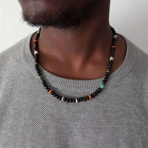 Collier de pierre naturelle Turquoise Africaine et Hématite Etsy