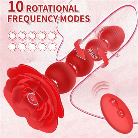 Rose Vibrator Rotating Dildo Clit Massager G Spot Orgasm Adult Sex Toy