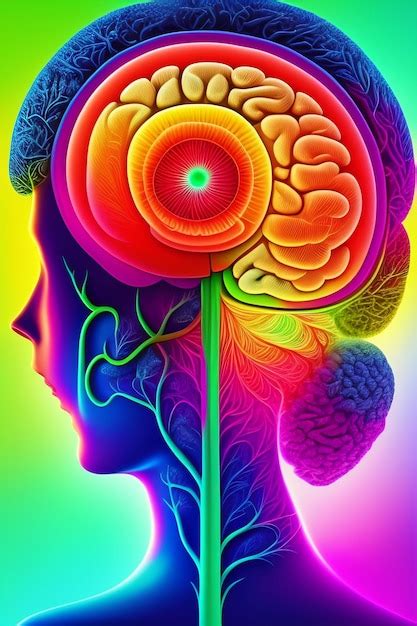 Premium Ai Image A Colorful Human Brain The Background