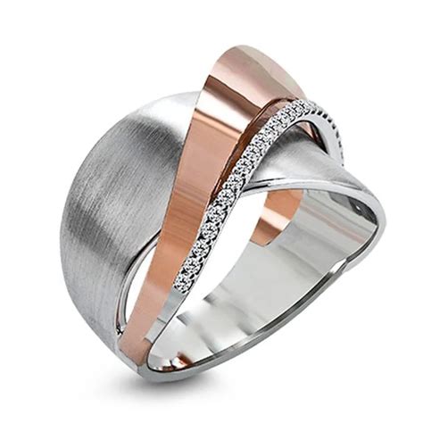 Huitan Geometrische Vorm Metalen Vrouwen Ring Party Accessoires