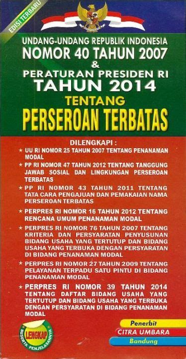 Buku Undang Undang Ri No Tahun Tentang Perseroan Terbatas