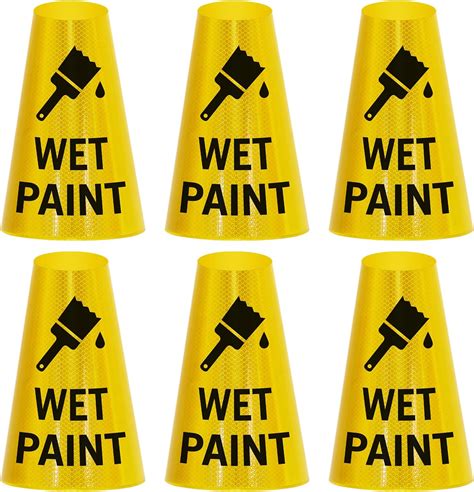 SmartSign 6 Pack Wet Paint Reflective Cone Message Sleeve Collar With