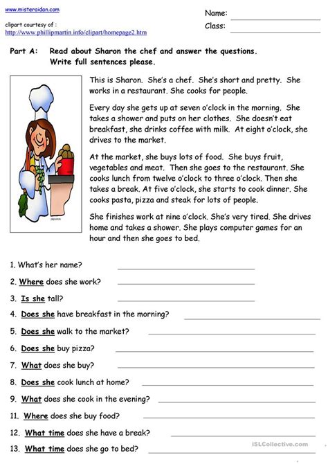 Reading Comprehension Worksheet Free