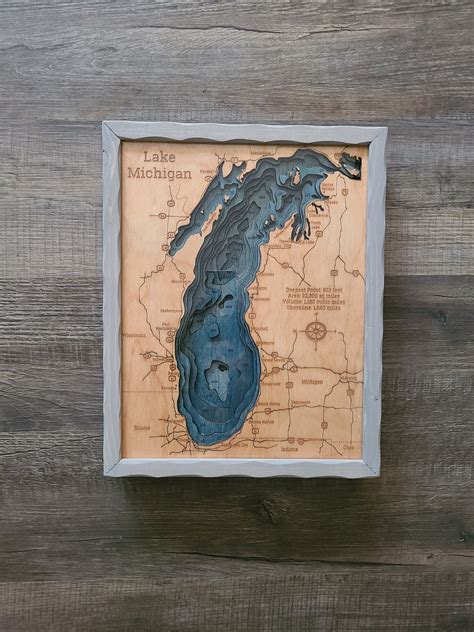 Thompson Lake MI Bathymetric Map - Etsy