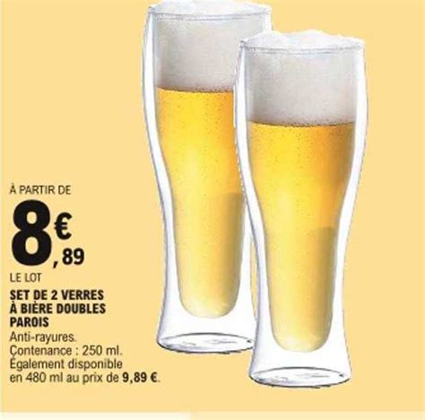 Promo Set De Verres Bi Re Doubles Parois Chez E Leclerc Icatalogue Fr