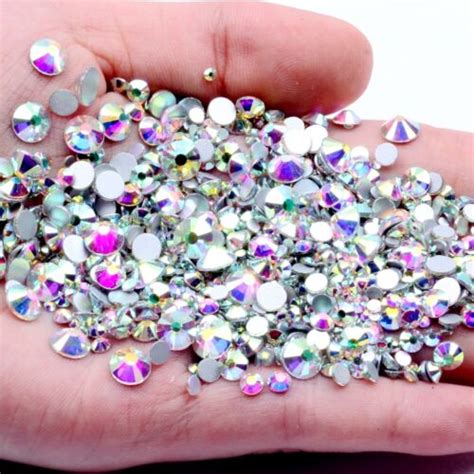 SS SS Glitter Crystal AB Nail Art Rhinestones Non Hot Fix FlatBack Stones EBay
