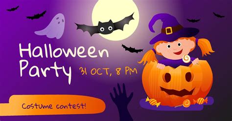 Halloween Party Invitation Banner Design Banner For Social Media Post