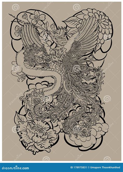 dragon with phoenix tattoo 5