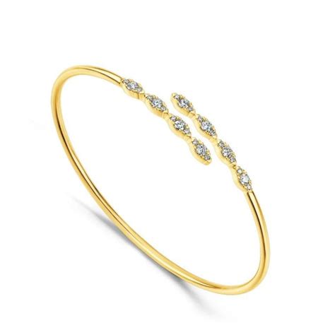 Hearts On Fire Aerial 18k Yellow Gold Marquis Flexi Diamond Bangle Bra