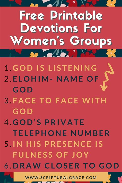 Printable Devotions For Women's Groups