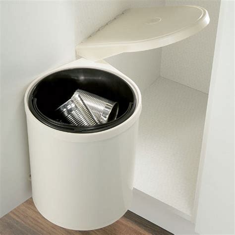 Hafele Waste Bin Litres Kitchen Swing Out And Open Lid Cream Bin