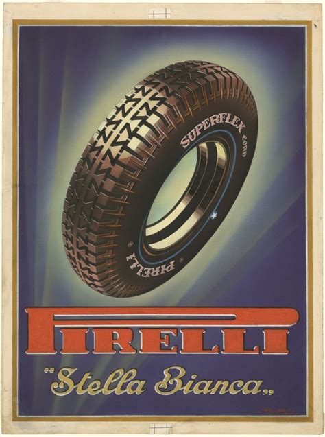 Pneumatici Pirelli Bertoglio Mario 1931 1935 Advertising Poster