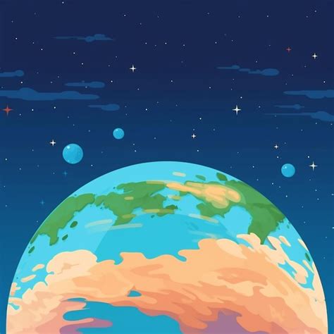 Ilustra O Dos Desenhos Animados Do Planeta Terra Foto Premium