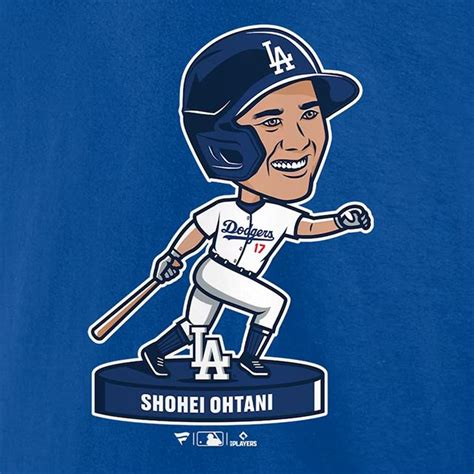 大谷翔平モデル 海外取寄 Tシャツ ロサンゼルス ドジャース BOBBLEHEAD T SHIRT ROYAL BLUE ロイヤルブルー