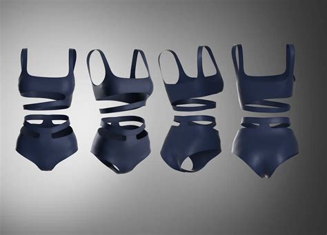 Swimsuit Collection Cutout Bikini Set 3D Model CGTrader