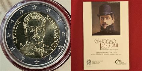 San Marino Euro Gedenkm Nze Commemorative Coin Giacomo Puccini