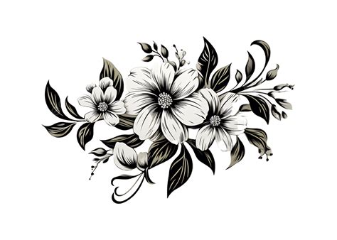 Flores Png Desenho Preto E Branco - 8