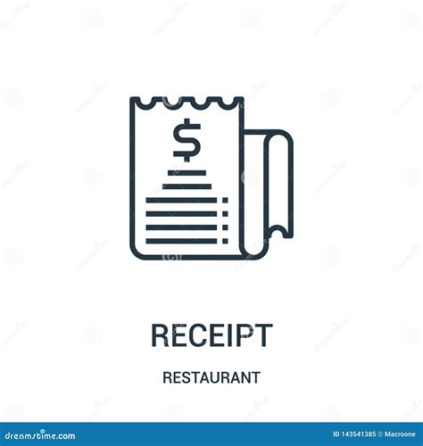 Receipt Icon Vector From Restaurant Collection Thin Line Receipt