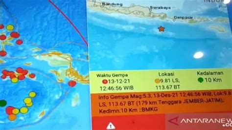 Gempa Bermagnitudo 5 3 Guncang Jember Warga Berhamburan Bali Express