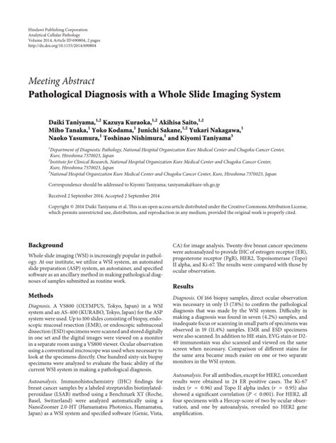 Pdf Pathological Diagnosis With A Whole Slide Imaging System