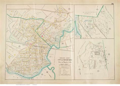 Plate 36 Medord Parts Of Wards 3 And 6 1900 Old Street Map Reprint Middlesex Co Atlas