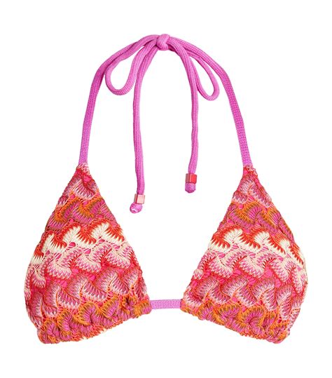 Womens Patbo Pink X Harrods Crochet Beach Bikini Top Harrods Uk