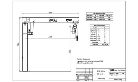 1 Ton Pillar Jib Crane 1 Ton Free Standing Jib Crane Pillar Jib Crane