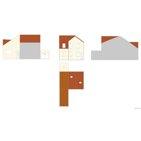 DP4 PLAN DES FACADES ET DES TOITURES Plan 19 pièces 377 m2 dessiné