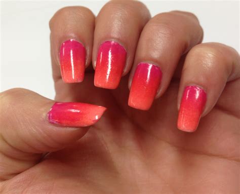 Sunset Nails Pink And Orange Ombré French Manicure Acrylic Nails