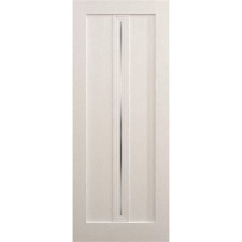 Sartodoors In X In Frosted Glass Painted White Oak Solid Wood