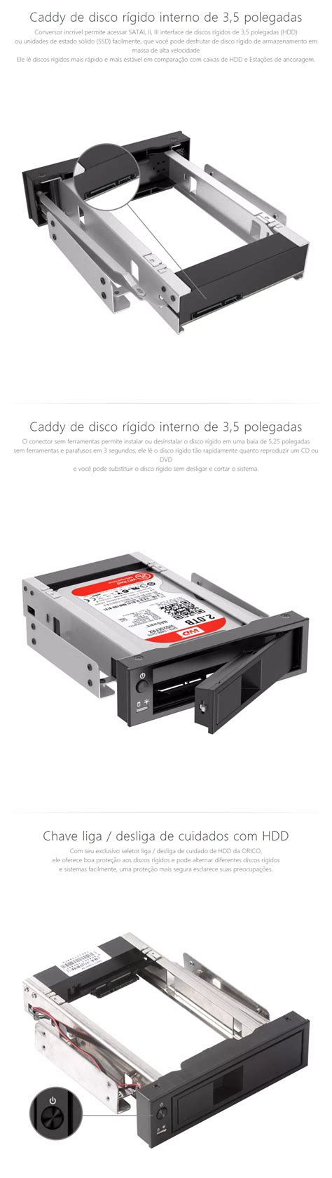 Gaveta Hot Swap Rack Hd Sata Baia Frontal Orico Hardstore Inform Tica Loja De