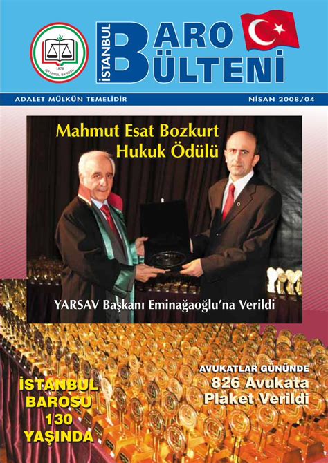 PDF Mahmut Esat Bozkurt Hukuk Ödülü İstanbul Barosu Marka