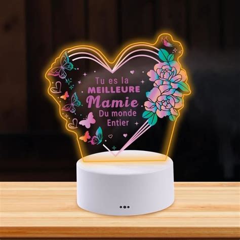 Veilleuse Mamie Interrupteur Tactile Led Veilleuse En Acrylique Cadeau