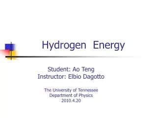 Ppt Chapter Introduction To Hydrogen Energy Powerpoint Presentation