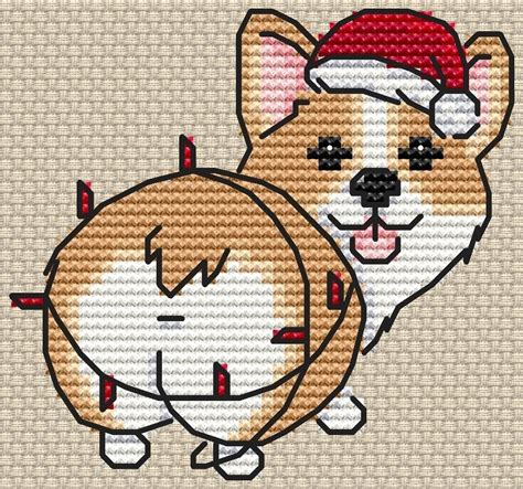 Corgi With Garland Cross Stitch Pattern Code Ilcs 116 I Like Cross Stitch Buy Online On