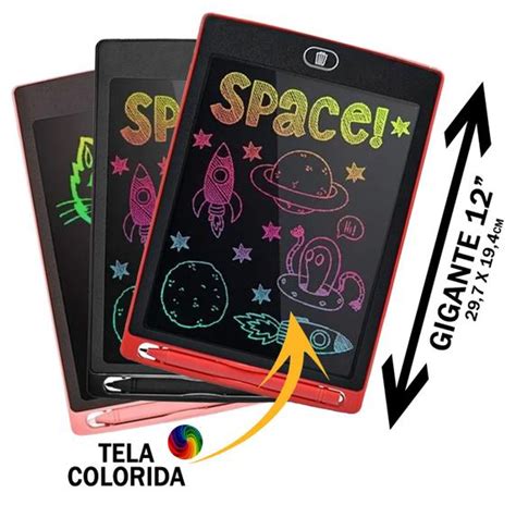 Lousa Mágica COLORIDA Infantil Tela Lcd Tablet De Escrever E Desenhar