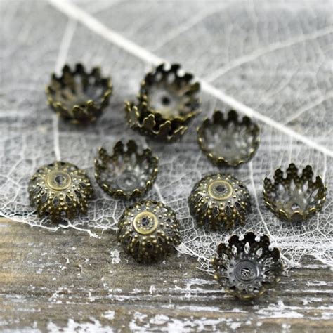 Bronze Bead Caps Etsy