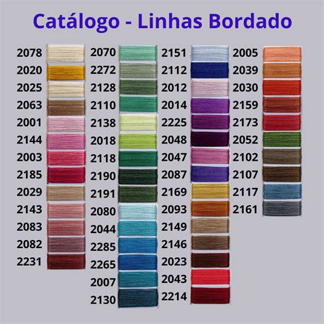 Tabela De Cores De Linhas Para Bordados Personalizados Objetiva Porn