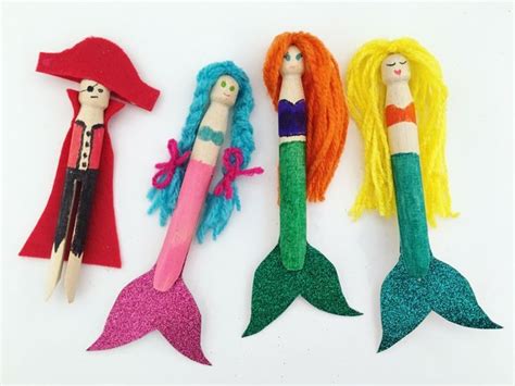 Peg Doll Craft Mermaids And Pirates Be A Fun Mum Crafts Doll Crafts