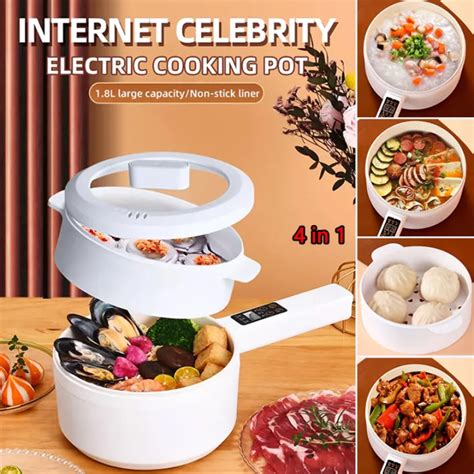Multi Function 2 0L Electric Hot Pot With Steamer Cooker 220V Skillets Frying Pan For Kitchen