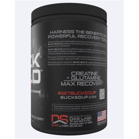 Bucked Up, Buck Build, Creatine + Glutamine, креатин + глютамин, 324 гр ...