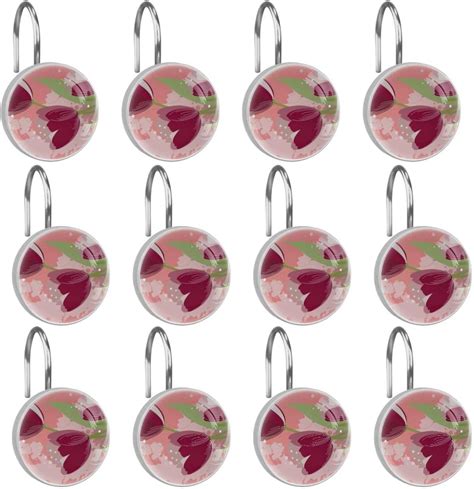 Amazon Tulip Flower Shower Curtain Hooks Rings Set Of Shower