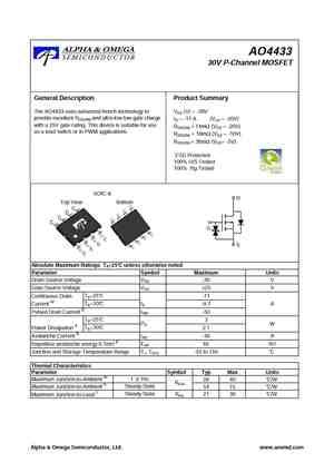 Ao Mosfet Datasheet Pdf Equivalent Cross Reference Search