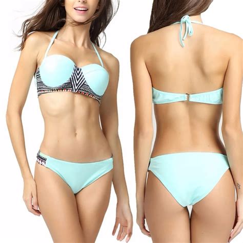 Chest Gathered Push Up Swimwear Female Large Size Patchwork Swimsuits