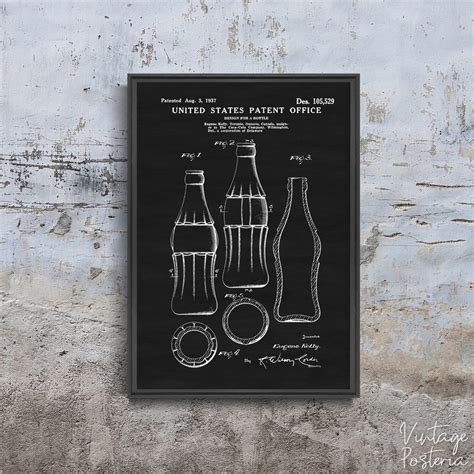 Coke Design for A Bottle United States Patent Retro Poster - Etsy