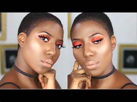 Bn Beauty Red Eyeshadow Nude Lips Makeup Tutorial By The Makeuptales Watch Bellanaija