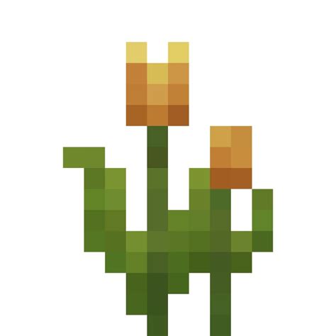 orange tulip | Minecraft pixel art, Pixel art, Minecraft drawings