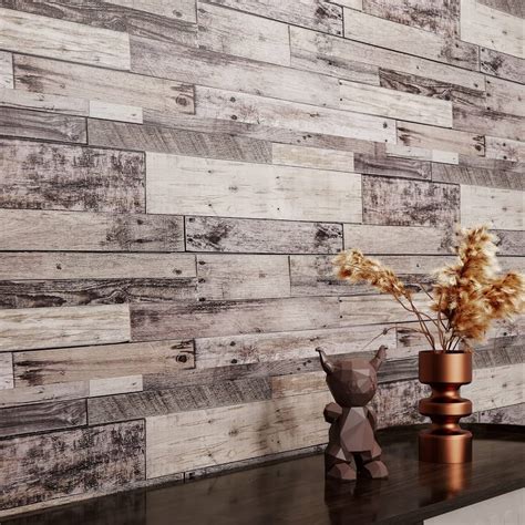 Vintage Old Wood Plank Shiplap Wallpaper Peel Stick