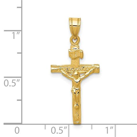 Real 14kt Yellow Gold INRI Crucifix Charm EBay